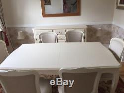 Laura Ashley Provencale Ivory Extending Dining Table 6x Upholstered Chairs