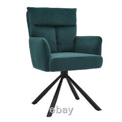 180° Swivel Accent Chair Velvet Upholstered Armchair Dining Chairs Office Chair