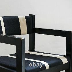 1970s Vintage Danish Upholstered Ebonised Oak Dining Chairs by Johannes Nørgaard