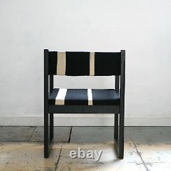 1970s Vintage Danish Upholstered Ebonised Oak Dining Chairs by Johannes Nørgaard