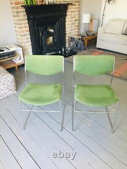 1970s mid century chrome upholstered dining chairs, set of 4