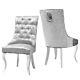 1/2pcs Velvet Dining Chair Lounge Chair Accent Armchair Tufted Seat Metal Legs