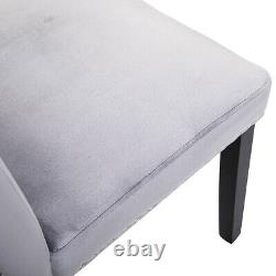 1/2/4/6x Velvet Dining Chairs Knocker Ring Back Kitchen Office Chair Upholstered
