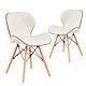 1/2/4 Dining Chairs Eiffel Home Modern Faux Leather Jamie Padded Solid Wood Legs