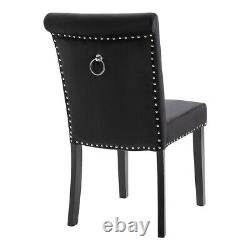 1/2/4 Velvet Dining Chairs Upholstered Chair Button High Back Kitchen restaurant