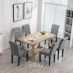 1 2 4 Velvet Fabric Dining Chairs Tufted Upholstered Kitchen Chairs Grey Beige