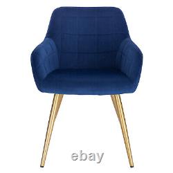 1/2x Dining Chair Living Room Lounge Velvet Upholstered Armchair with Backrest