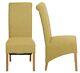 1 Pair Upholstered Lime Green Fabric Dining Chairs Set Of 2 Wooden Legs