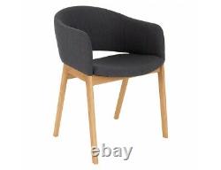1 x Habitat Farfield Grey Upholstered Dining Chair with Oak Legs 1788547