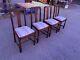 20th Century Set Of 4 Four Oak Dining Chairs Singles Light Wood Side Upholstered