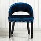 2pcs Crushed Velvet Accent Stylish Cutout Back Upholstered Dining Chairs Woodleg