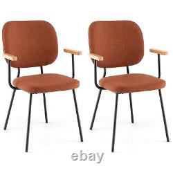 2PCS Dining Chairs Modern Upholstered Accent Chairs Padded Kitchen Chairs