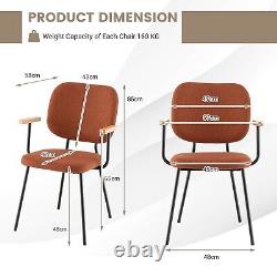 2PCS Dining Chairs Modern Upholstered Accent Chairs Padded Kitchen Chairs