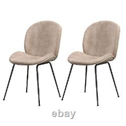 2PCS Modern Dining Chairs Velvet Kitchen Chairs Upholstered Leisure Chairs