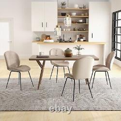 2PCS Modern Dining Chairs Velvet Kitchen Chairs Upholstered Leisure Chairs