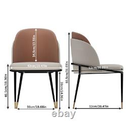 2PCS Upholstered Barrel Dining Chairs Double Layer Backrest Cushion Chair Seat
