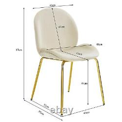 2PCS Velvet Accent Chair Upholstered Dining Chair Modern Makeup Vanity Chair