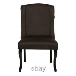 2PCS Velvet Fabric Dining Chairs Upholstered Dinner Seater Set Tub Accent Chairs