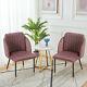 2pcs Velvet Padded Dining Room Chair Oyster Scalloped Back Chairs Set 5 Colours
