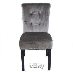 2Pcs Dining Chairs Armchair High Back Upholstered Fabric Wood Leg Grey New