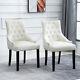 2pcs Knocker Dining Chairs Accent Button Tufted Upholstered Studded Velvet Chair