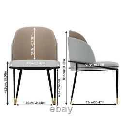 2Pcs PU Leather Leisure Dining Room Chairs Upholstered Vanity Makeup Chairs Seat