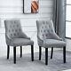 2pcs Velvet Knocker Dining Chairs Accent Button Tufted Upholstered Studded Chair