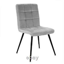 2X Grey Velvet Dining Chair Armchair Bedroom Living Room Upholstered Accent Seat