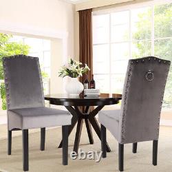 2X High Back Dining Chairs Modern Kitchen Dinner Chair Padded Seat Knocker Back
