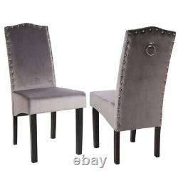 2X High Back Dining Chairs Modern Kitchen Dinner Chair Padded Seat Knocker Back