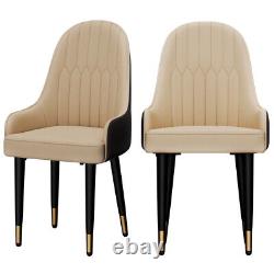 2X Leather Dining Chairs Breakfast Kitchen Chair Upholstered Seat with Backrest
