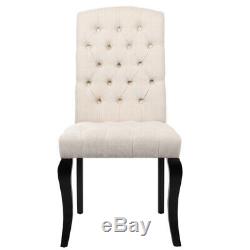2/4Pcs Button High Backrest Dinning Chairs Upholstered Cafe Bar Restaurant Chair