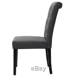 2/4Pcs High Back Dinning Chairs Fabric Upholstered Chair for Home & Restaurant