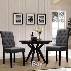 2/4Pcs High Back Dinning Chairs Fabric Upholstered Chair for Home & Restaurant