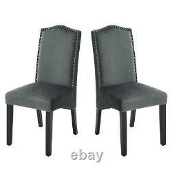 2/4Pcs Upholstered Dining Chair High Back Padded Seat with Door Knocker Kitchen