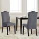 2/4pcs Upholstered Dining Chairs Velvet Padded Seat Wood Legs Kitchen Chair Home
