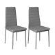 2/4/6pcs Dining Chairs Set Kitchen Room High Back Seat Chair Ribbed Faux Leather