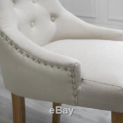 2/4/6PCs Dining Accent Chair Curved Button Tufted Fabric Upholstered Scoop