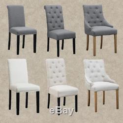 2/4/6Pcs Dining Chairs Armchair High Back Upholstered Fabric Metal Leg Grey New