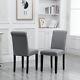 2/4/6pcs Dining Chairs Armchair High Back Upholstered Fabric Metal Leg Grey New