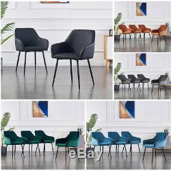 2/4/6X Dining Chairs Armchairs with Armrest & Backrest Upholstered Seat Kitchen