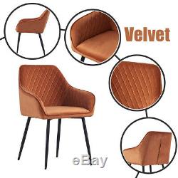 2/4/6X Dining Chairs Armchairs with Armrest & Backrest Upholstered Seat Kitchen