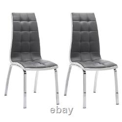 2/4/6X Faux Leather Dining Chairs PU Padded Seat Dining Room Kitchen Chair Set