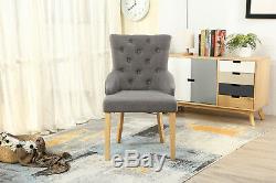 2/4/6 Curved Button Tufted Accent Lounge Chair Dining Chair Fabric Upholstered
