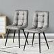 2/4/6 Dining Chairs Distressed Micro Suede Fabric Upholstered Seat Living Room