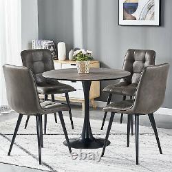 2/4/6 Dining Chairs Distressed Micro Suede Fabric Upholstered Seat Living Room