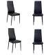 2/4/6 High Back Pu Leather Dining Chairs Set Padded Seat Metal Legs Home Kitchen