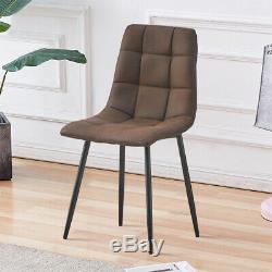 2 4 6 Set Vintage Dining Chairs Padded Seat Upholstered Chairs Black Metal Legs