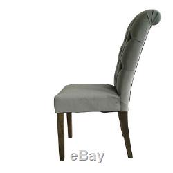 2/4/6 Velvet Dining Chairs High Back Kitchen Upholstered Chair Wooden Light Grey