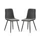 2/4/6 Velvet Upholstered Dining Chairs Modern Stripe Black Metal Legs Kitchen